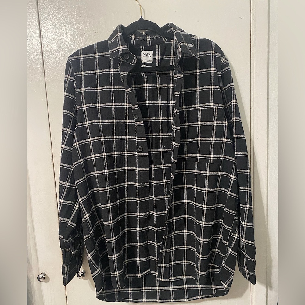 Zara XL White & Black Men’s Flannel